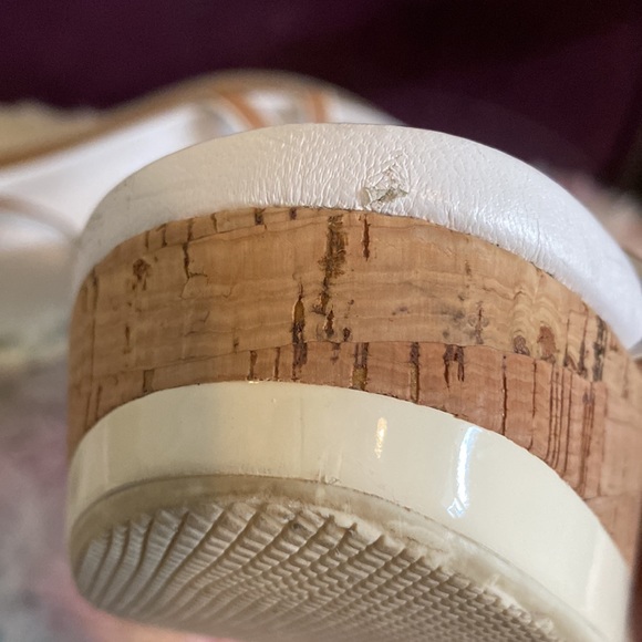 White Prada Sport Wedges with Cork Heel - Picture 11 of 15